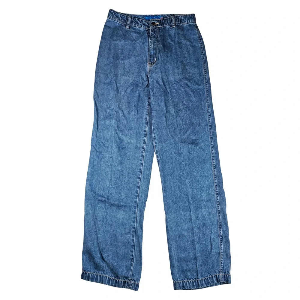 Vintage So Blue High Waist Baggy Straight Leg Denim Jeans Medium Wash Size 8